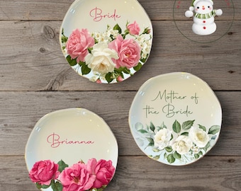 Roses Flower Ring Trinket Dish | Birthday Jewelry Dish | Wedding Bridesmaid Gift