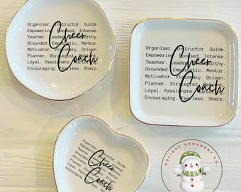 Cheer Coach Words Ceramic Ring Trinket Dish | Cheerleader Coach Words of Affirmation