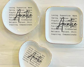 Auntie Words Ceramic Ring Trinket Dish | Aunt Words of Affirmation Gift