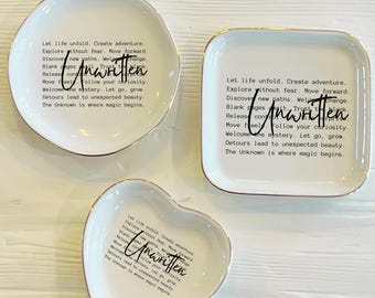 Unwritten Words Ceramic Ring Trinket Dish | Adventure Words of Affirmation
