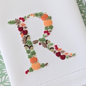 Monogrammed Guest Towel, Personalized Tea Towel, Hostess Gift, Housewarming Gift, Wedding Shower Gift, Bar Cart, Fall Font, Autumn Decor