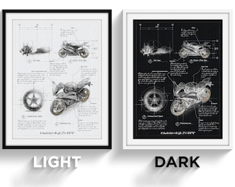 Kawasaki ZX-7R K1 24 X 36 Inch (2ft X 3ft) Art Print Signed by