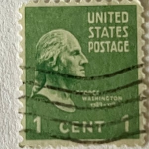 Rare George Washington 1789-1797 1 Cent Stamp