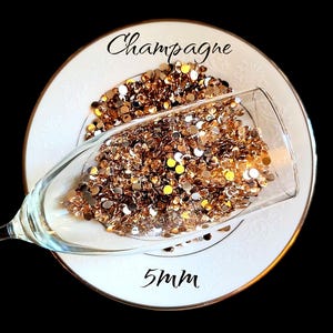 Champagne Rhinestones: 3mm and 5mm Resin Gems for Tumblers Crafts