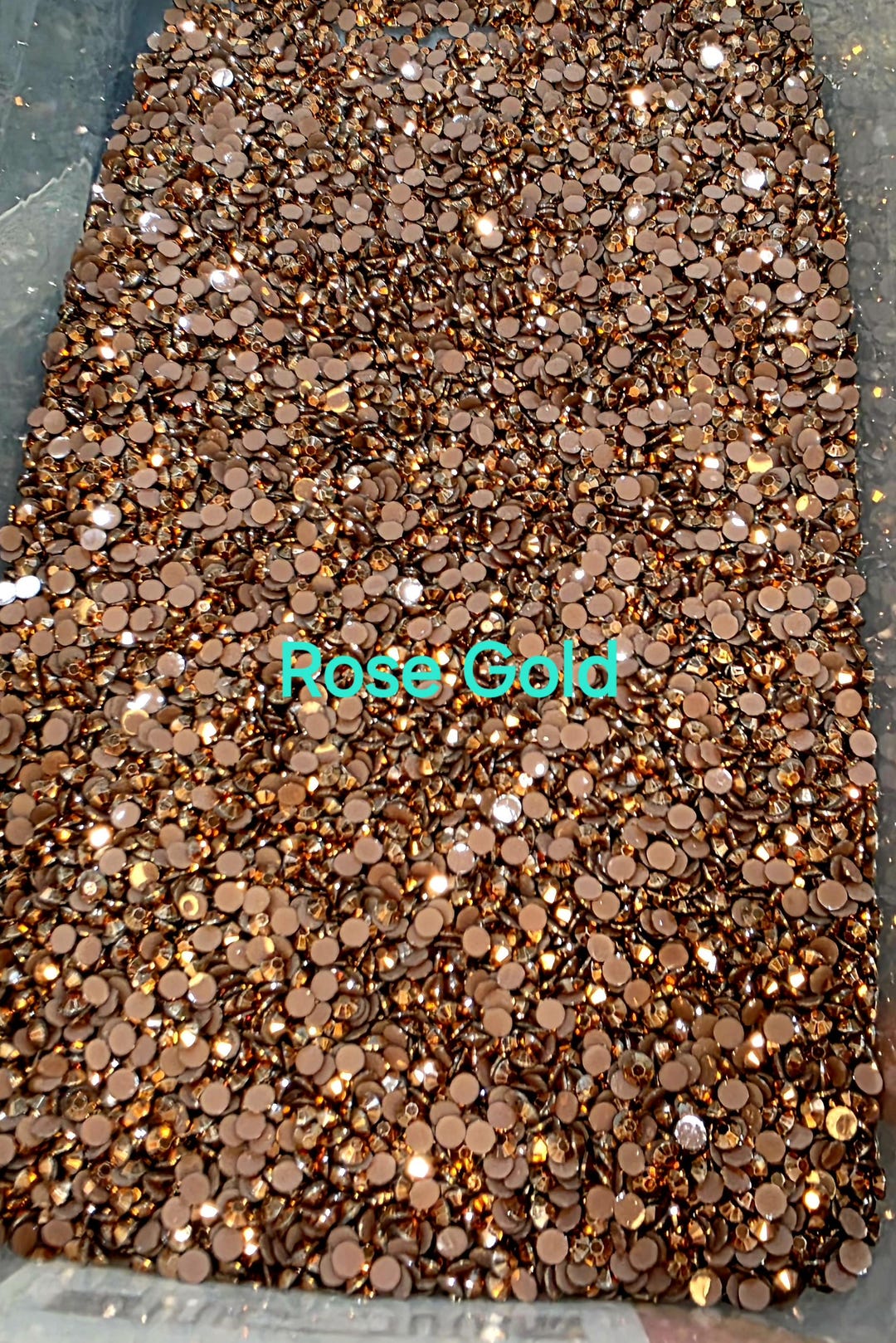 Rose Gold Rhinestones: 3mm and 5mm Resin Gems for Crafts. Gold-tone ...
