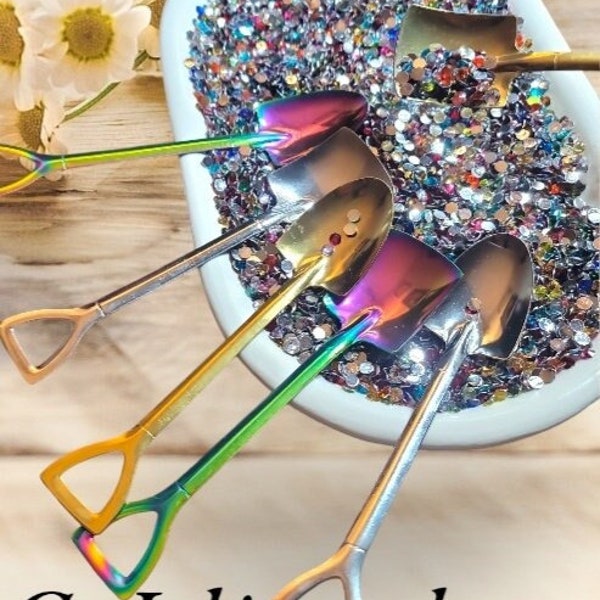 Stainless Steel Novelty yet functional Spoon Shovels, multi shape and colors, 16.7 g and 18.6 g Scoop. CnJglitznglam