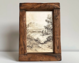 Vintage Landscape Sketch / PRINTABLE Vintage Drawing / Moody Charcoal Sketch Prints #56