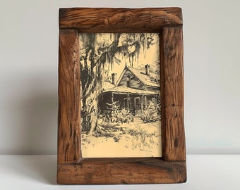 Vintage Florida House Sketch Print: Moody Charcoal Art (Digital Download)