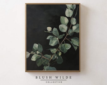Vintage Eucalyptus Painting / PRINTABLE Moody Eucalyptus Oil Painting / Moody Printable Art #160