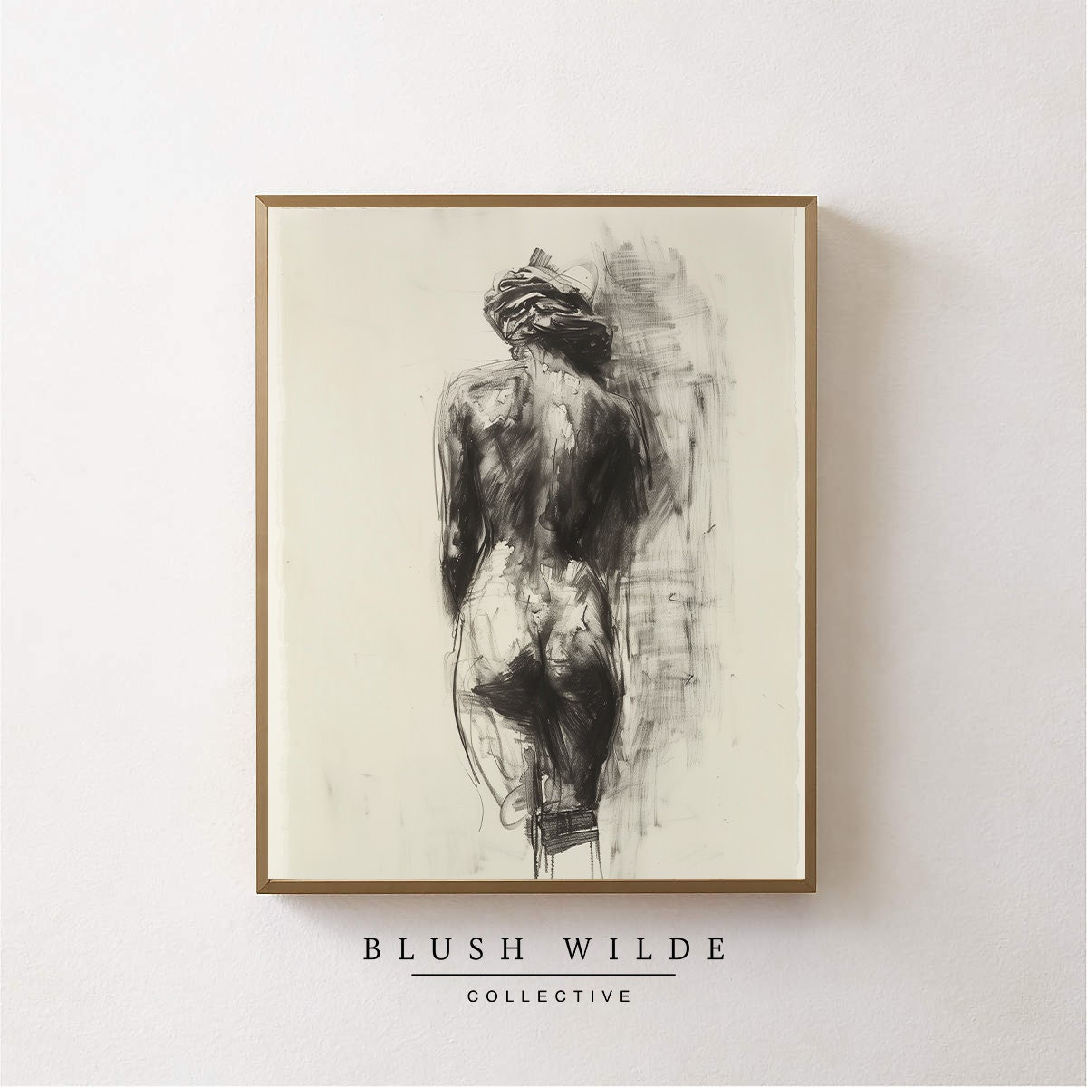 Vintage Female Figure Sketch: Moody Art Print (Digital Download)