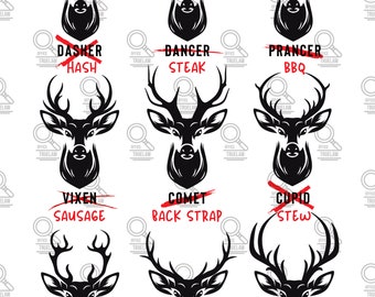 Christmas Reindeer png, Christmas hunting png, Reindeer hunt png, deer meat png, Rudolph png, Reindeer cuts of meat png, reindeer sublimatio