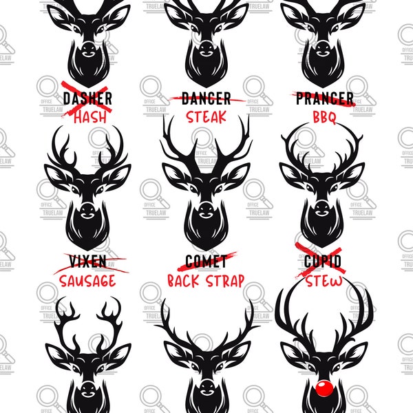 Christmas Reindeer png, Christmas hunting png, Reindeer hunt png, deer meat png, Rudolph png, Reindeer cuts of meat png, reindeer sublimatio