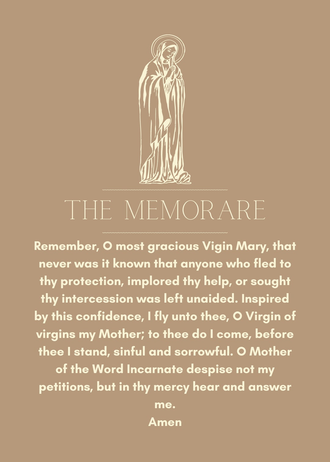 Memorare Prayer Card - Etsy