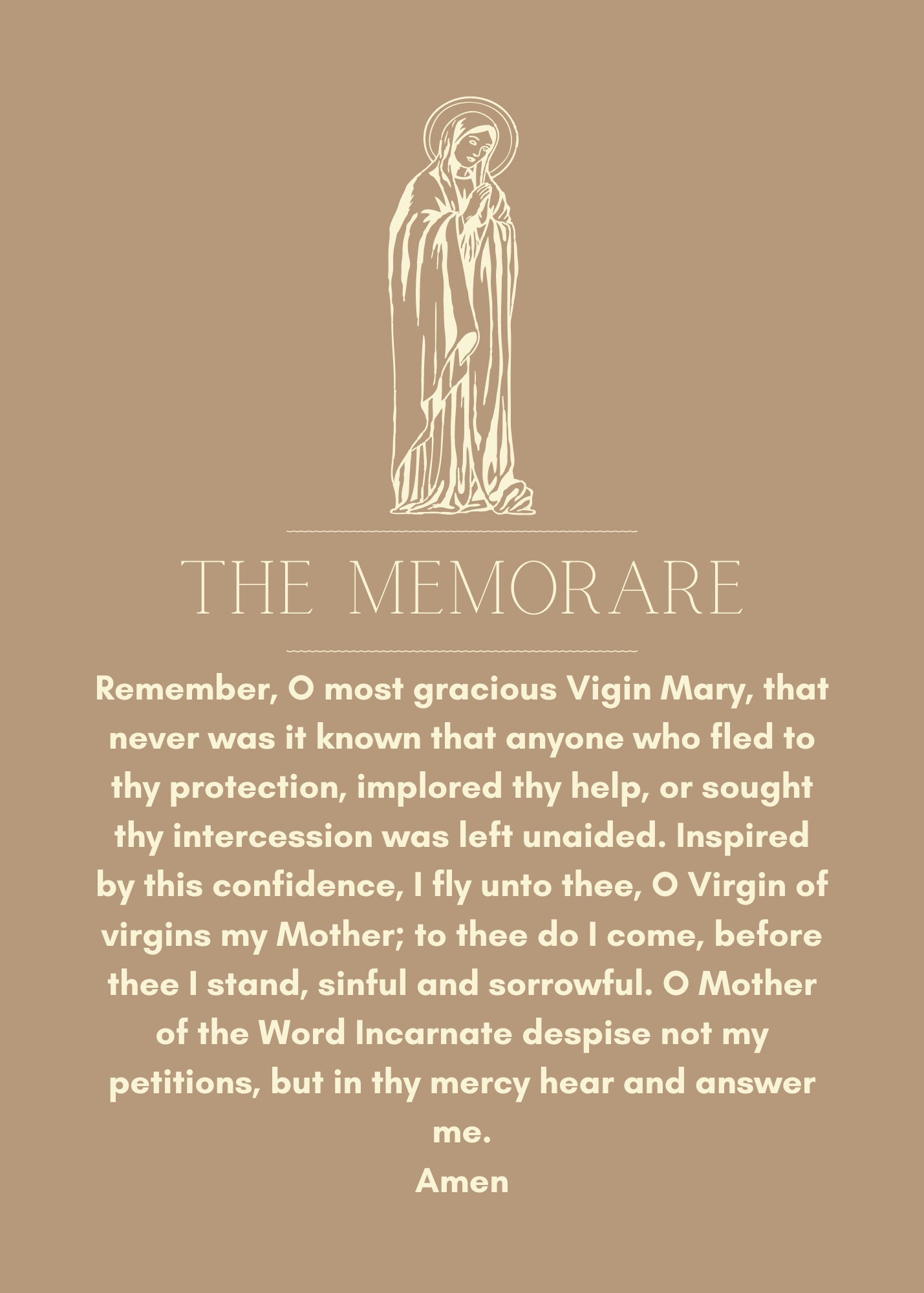 Memorare Prayer Card - Etsy