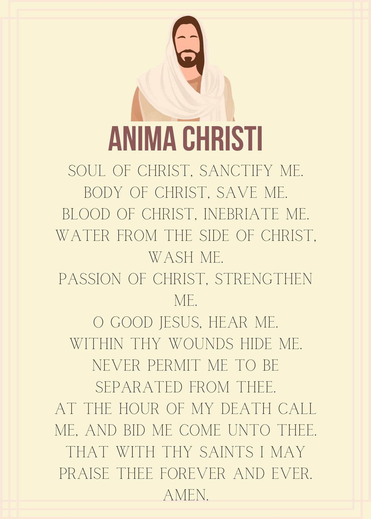 Anima Christi Prayer Card - Etsy