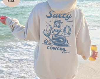 Mermaid Cowgirl Hoodie: Beachy Rodeo Western Sweatshirt