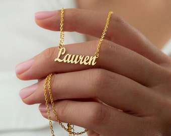 Custom Name Necklace, 18K Gold Plated Name Necklace, Personalized Name Necklace, Birthday Gift for Her, Mothers Day Gift, Gift for Mom