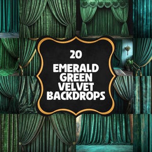 20 Emerald Green Velvet Textures Photography Backdrops PNGs for Digital Artists Photographers  Designers - Warm  Inviting Aesthetic