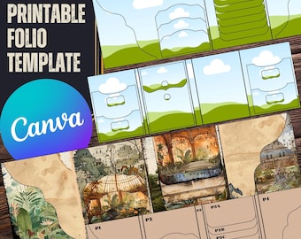 Canva Junk Journal Folio Template - Printable Kit (Commercial Use)