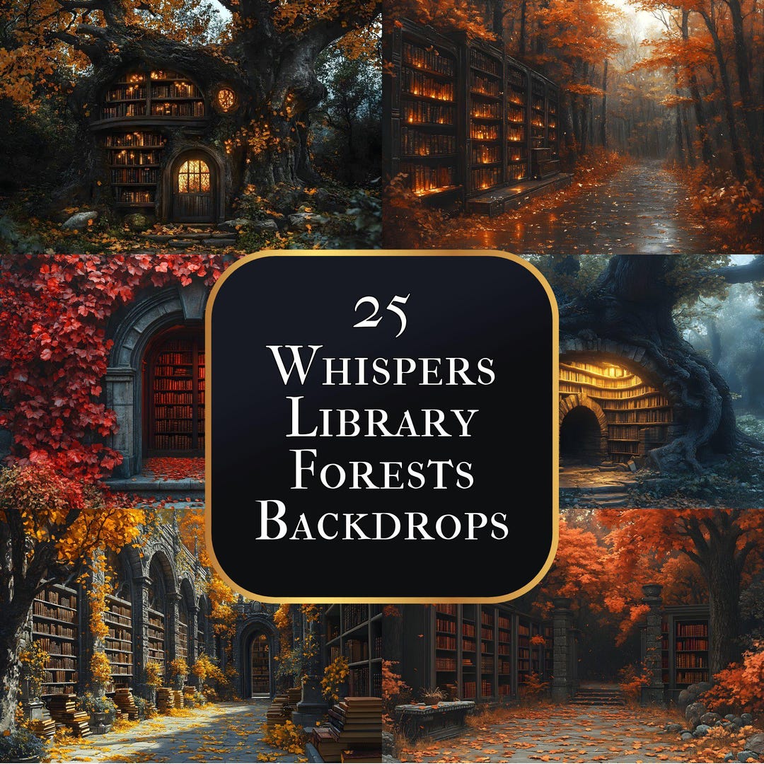 Digital Backdrop Collection: Enchanted Library Forest - Fantasy Photo ...
