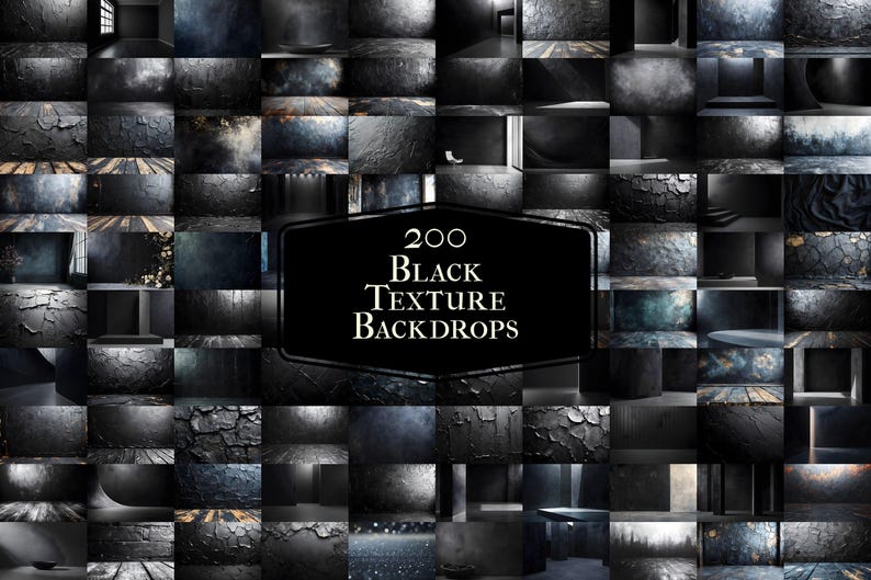 200 Black Texture Photography Backdrops | Elegant Square JPG Overlays ...