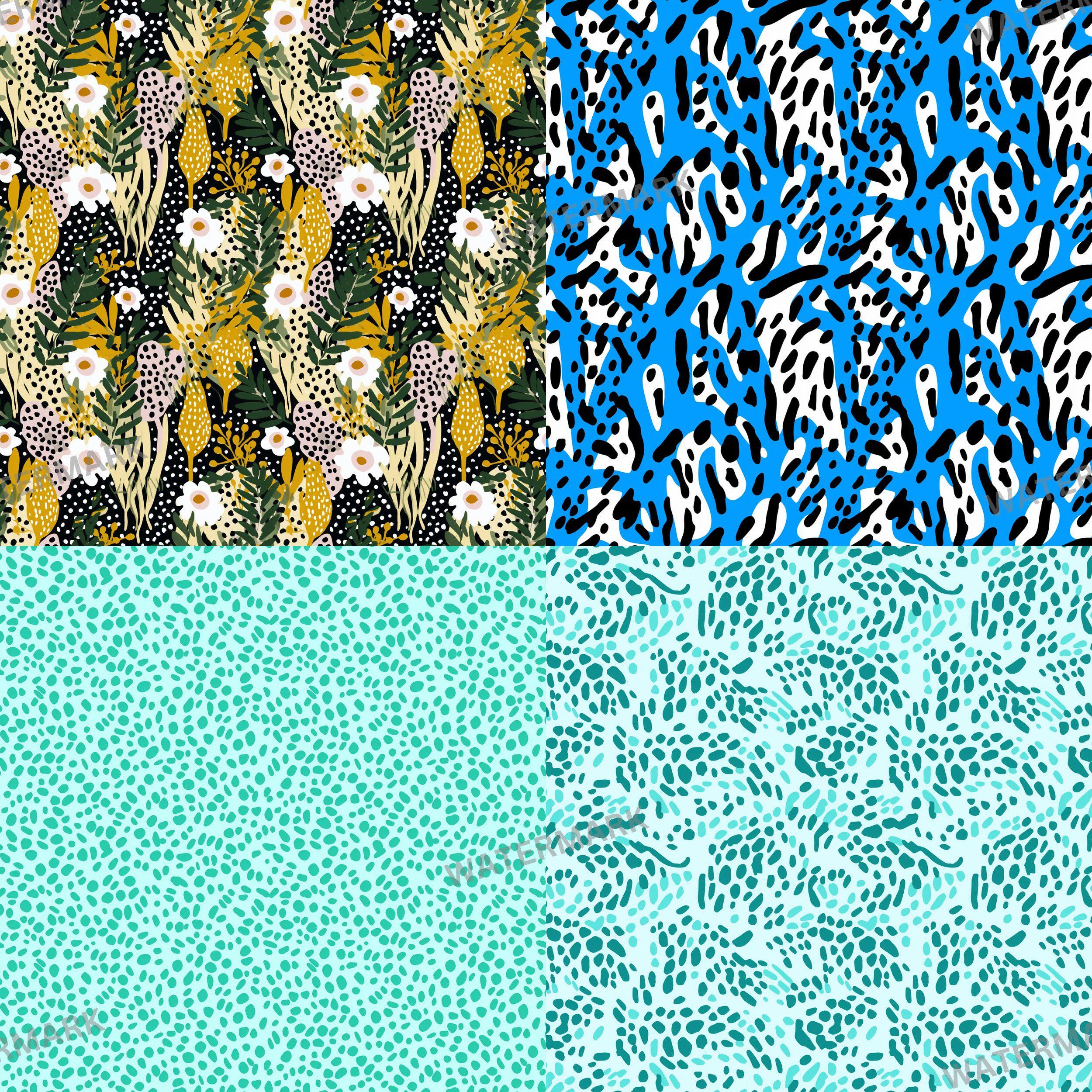 Animal Print Seamless Patterns Digital Paper Set, Seamless Paper ...