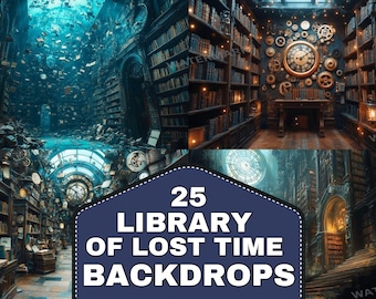 Reading & Books Photography Backdrops - Photoshop - Backgrounds - Master Overlay - Photo Editing - Reading and Library Backdrops - Fantasy