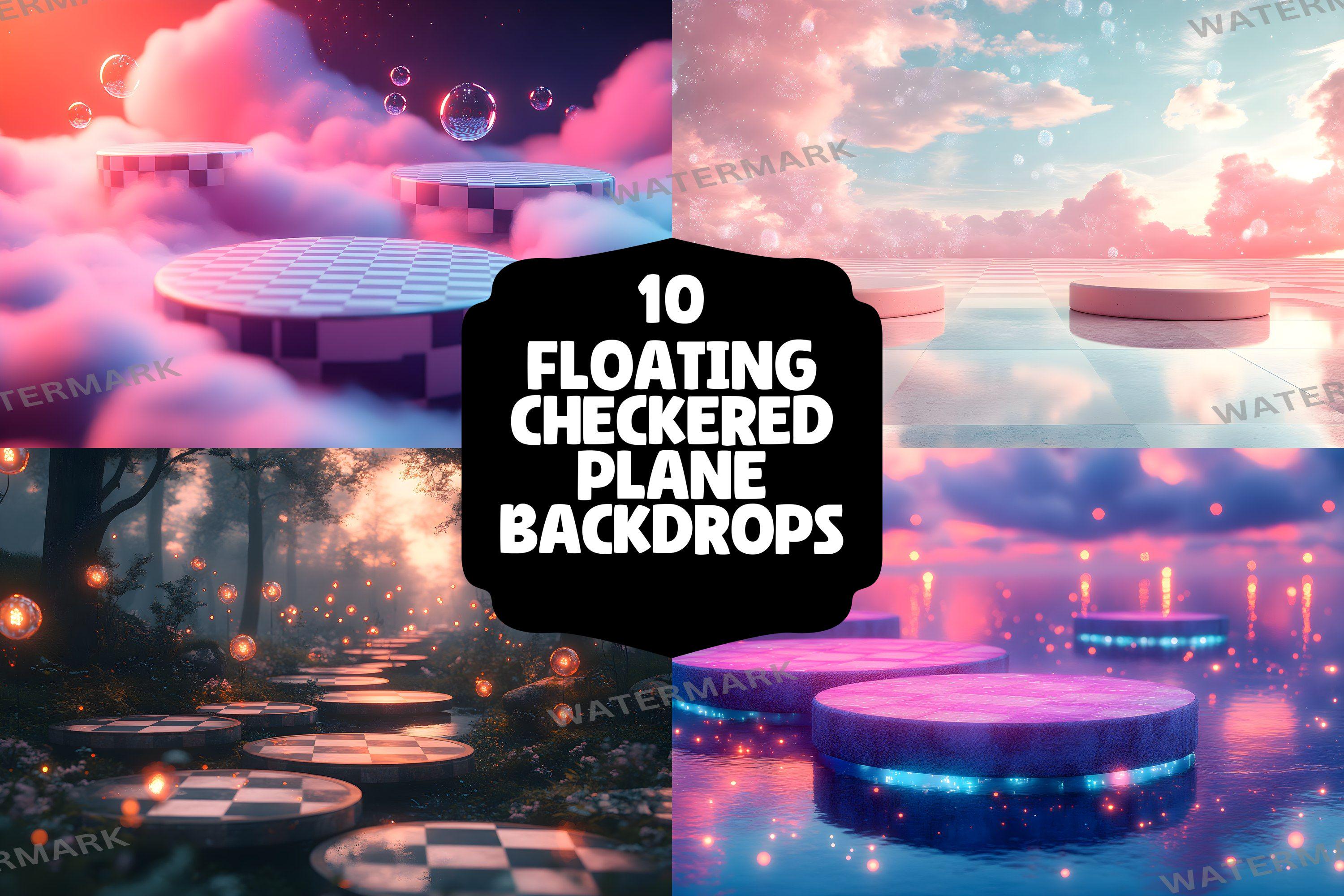 Chekered Backdrops Floating Checkered Plane Backdrops – Surreal Art, Pastel Photography ...
