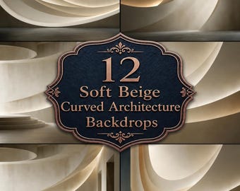 Beige Curved Architecture Digital Backdrops, Minimalist Studio Backgrounds, Elegant Portrait Photography Backdrop, Luxury Abstract Scenes