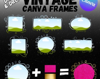 Vintage Label Canva Frames – Drag & Drop JPG Templates