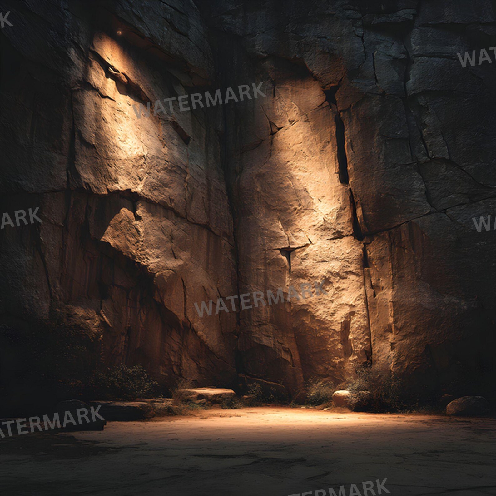 Rocky Cave Wall Digital Backdrop: Fantasy Texture Art (4096x4096 JPG ...