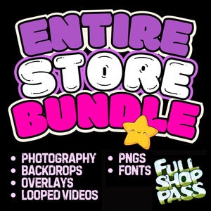 Gehele winkel: video, verhalen vertellen, YouTube, fotografie, ambachten, volledige shoppas, achtergrondbundel, geanimeerde achtergrond en canvasframes voor lettertypen