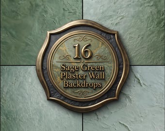 Sage Green Plaster Wall Digital Backdrops, Textured Portrait Photography Background, Fine Art Concrete Studio Texture