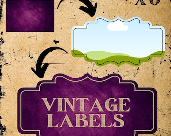 Vintage Label Canva Frames, Drag & Drop Templates (Digital Download)