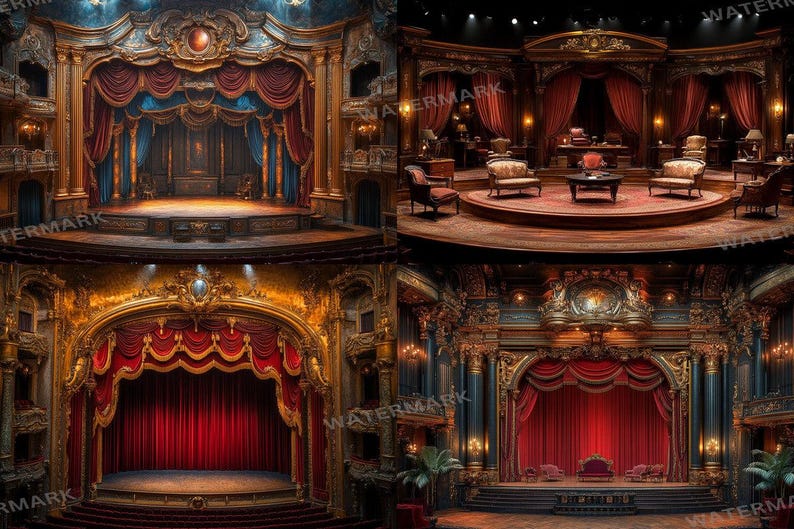 Victorian Opera Stage Backdrops – 35 Pngs, Photo Editing (6000x4000px ...