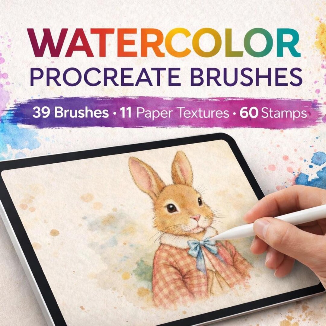 Procreate Watercolor Brushes, Textures, Stamps Bundle (ipad) - Etsy