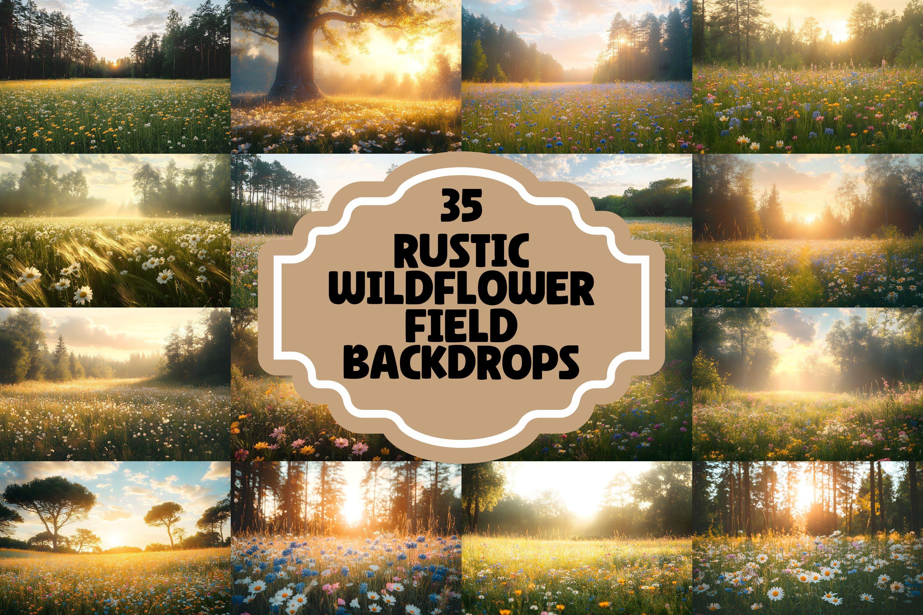 35 Rustic Wildflower Field Backdrops | Sunlit Meadows | Country Charm ...