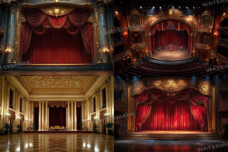 Victorian Opera Stage Backdrops – 35 Pngs, Photo Editing (6000x4000px ...