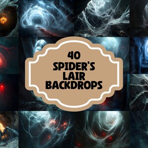40 Spider's Lair Backdrops | Dark Cavern | Haunted Webs | Creepy Atmosphere | Digital Backgrounds