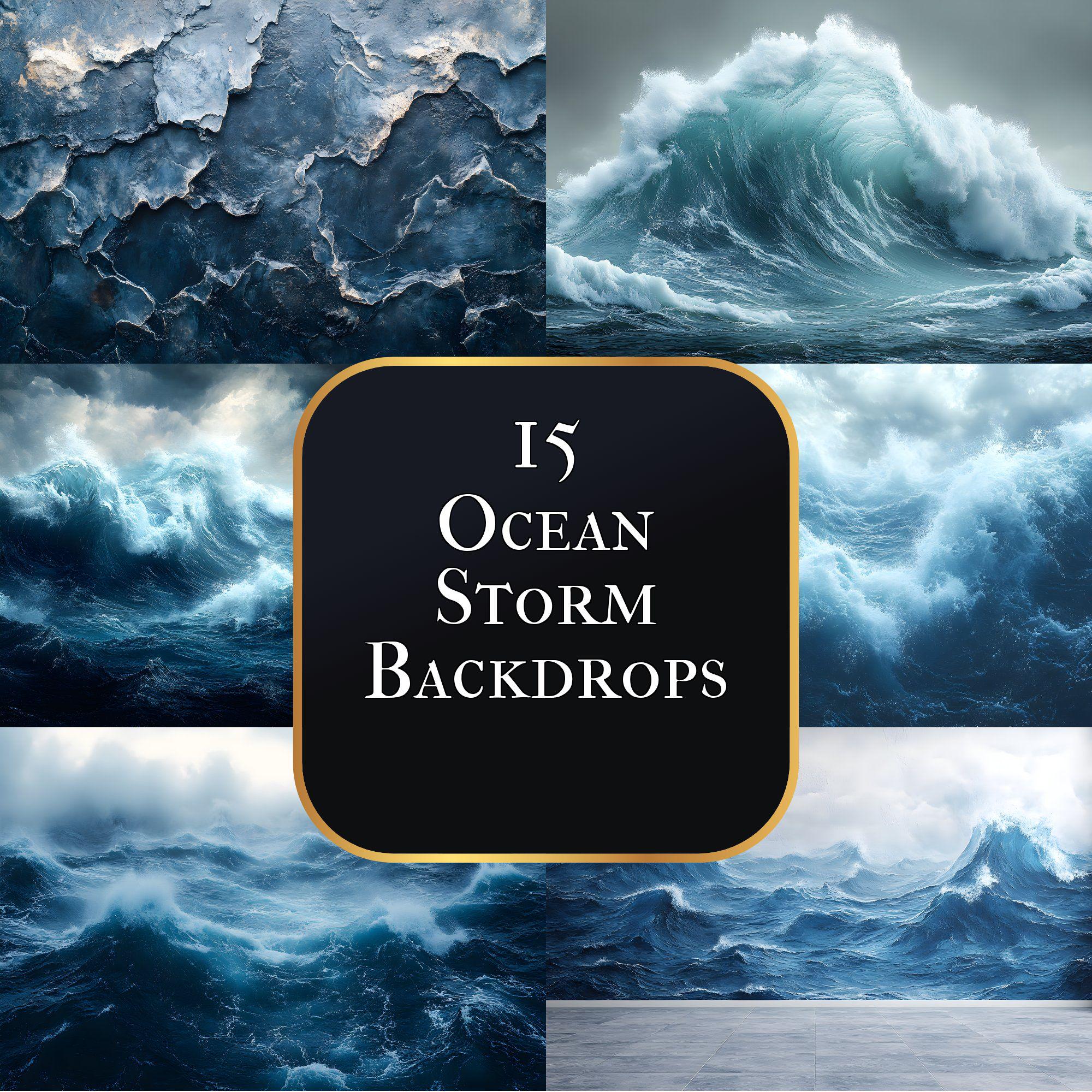 Ocean Photo Backdrop Ocean Digital Backdrop, Ocean Storm Backdrops | Dramatic Sea Waves ...