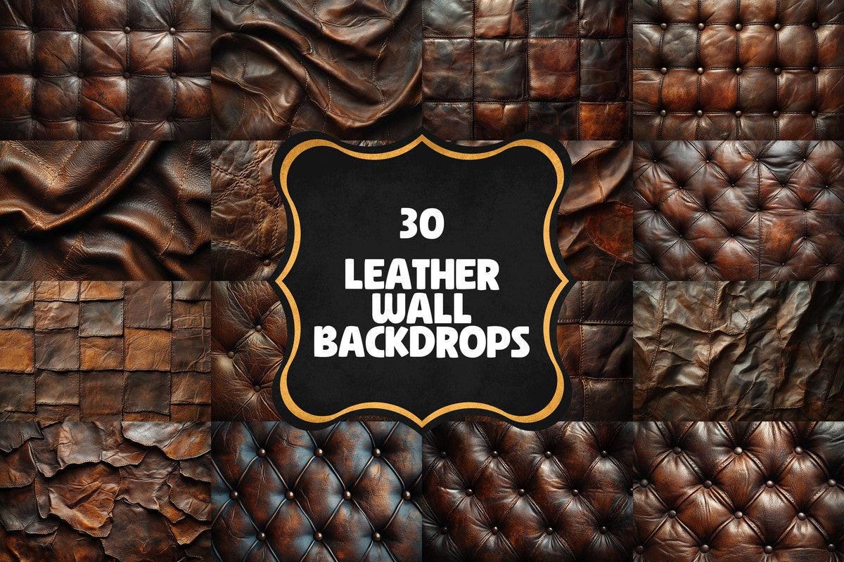 Brown Leather Wall - Textures Photography Backdrops - Brown Studio Background - Photoshop - Backgrounds - Master Overlay - Photo Editing