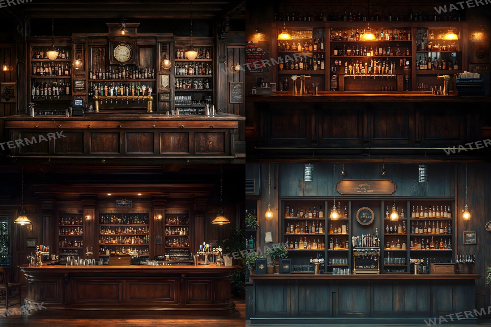 40 Speakeasy Counter Backdrops - Vintage Bar, Moody Ambience, Cocktail ...
