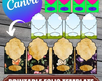 Canva Junk Journal Folio Template – Printable Folder Kit (Commercial Use)