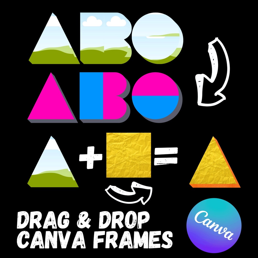 Letter Canva Frames Drag and Drop Frames Groovy Retro Doodle Fillable ...