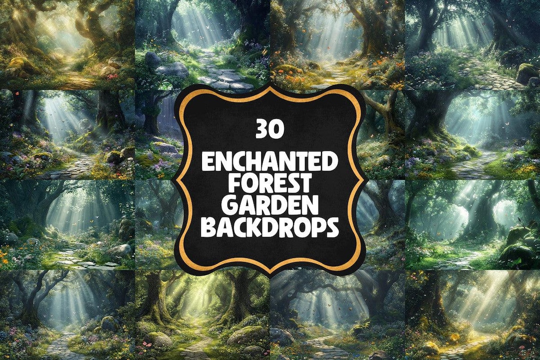 30 ENCHANTED FOREST BACKDROPS - Warm Photography Overlay Backgrounds ...