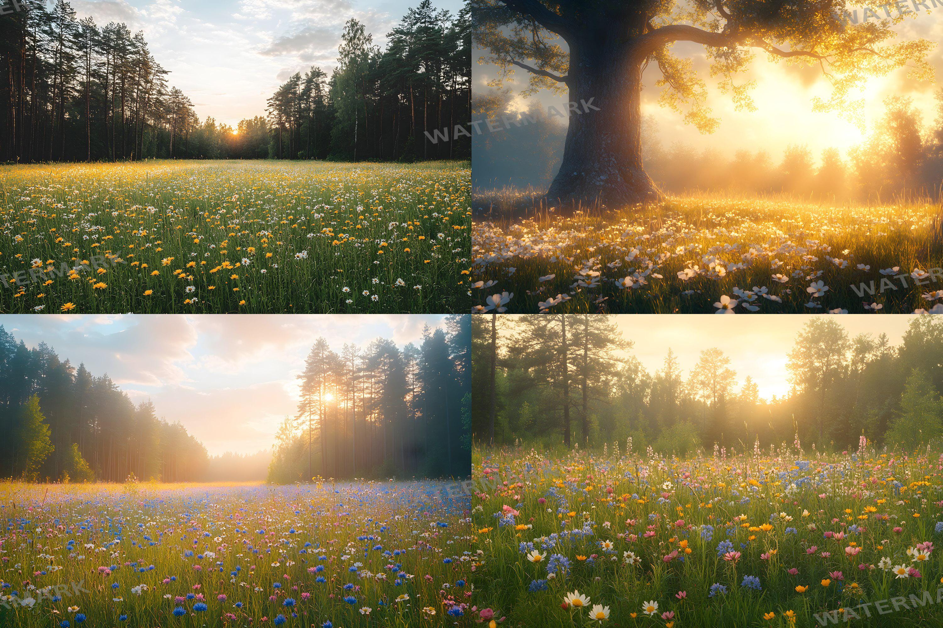 35 Rustic Wildflower Field Backdrops | Sunlit Meadows | Country Charm ...