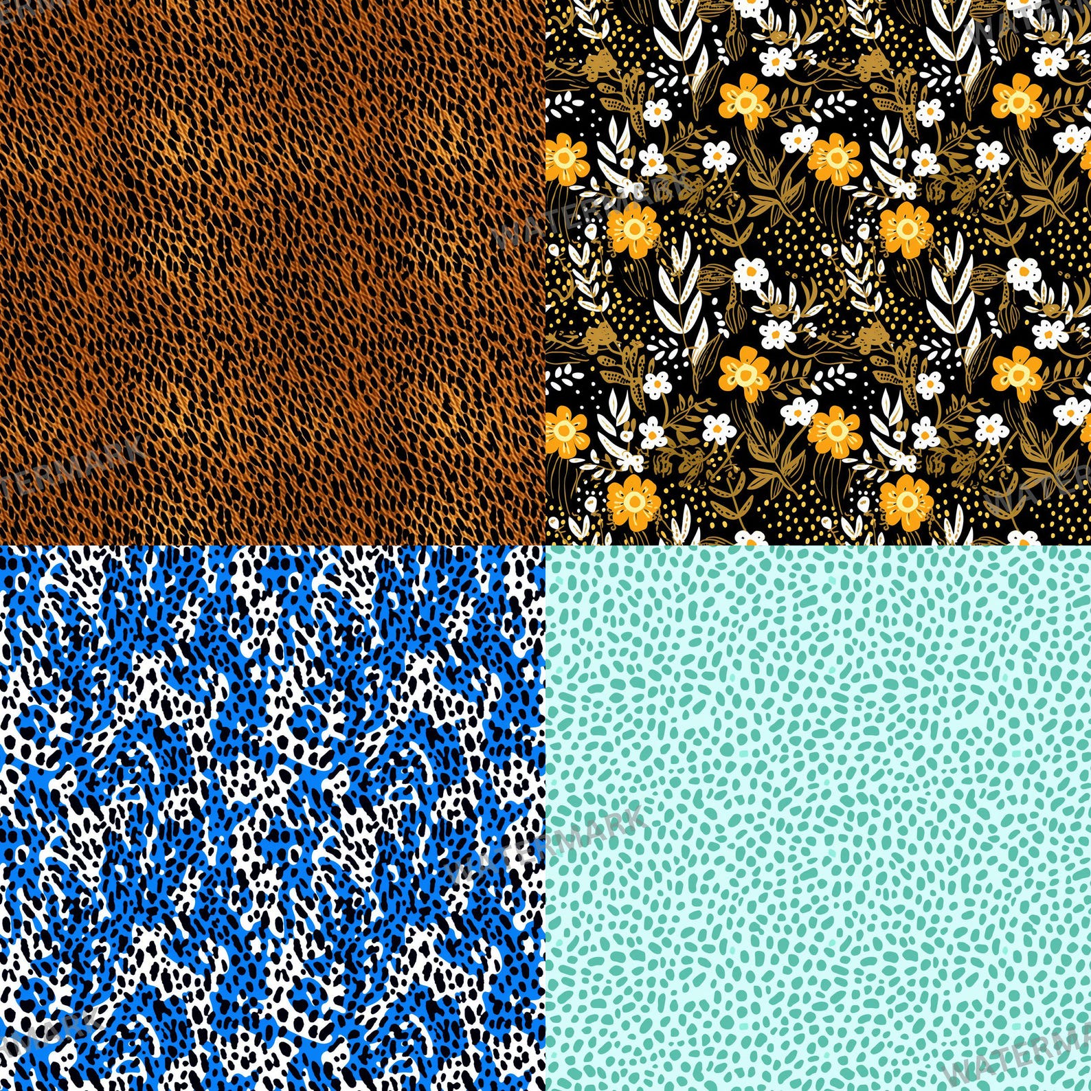 Animal Print Seamless Patterns Digital Paper Set, Seamless Paper ...