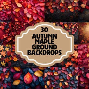 30 Autumn Maple Ground Backdrops | Fall Leaves Background | Wedding Backdrop | Maternity Backdrop | Photoshop Overlay - Photography Studio
