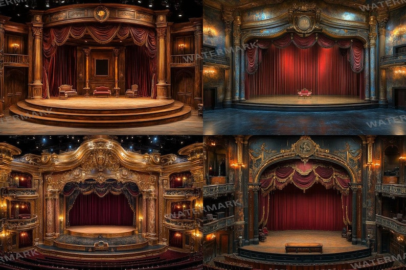 Victorian Opera Stage Backdrops – 35 Pngs, Photo Editing (6000x4000px ...