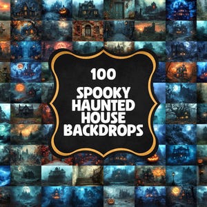 Spooky Haunted House Backdrop | Halloween Background | Photoshop Overlay | Spooky Digital Background | Photoshop Halloween Digital Backdrop